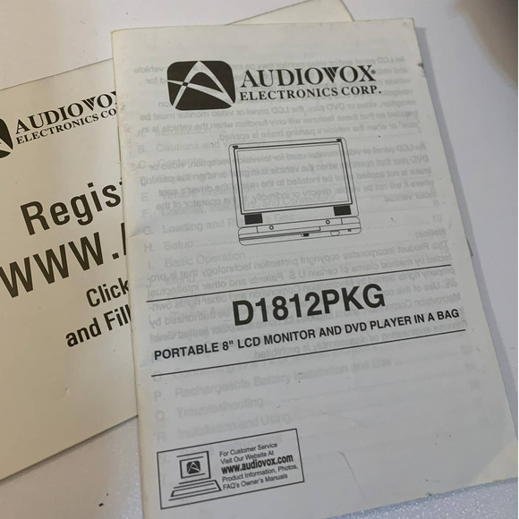 Collectible Portable AUDIOVOX 8" LCD Monitor & DVD Player D1812 & more UNTESTED - Picture 6 of 16